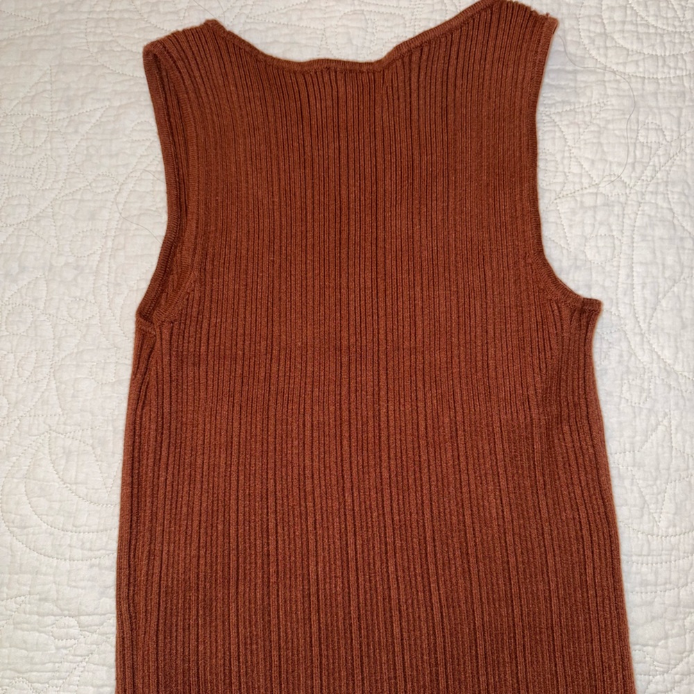 Marled Rust Ribbed Tank Top - Picture 2 of 2